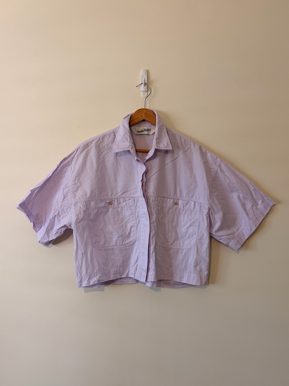 Vintage Diane Von Furstenberg Light Lavender Short-Sleeve Button-Down